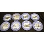 Eight antique Royal Doulton 'Gibson Girls' plates