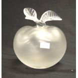 Lalique France frosted apple figurine