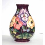 Moorcroft Pansy pattern vase