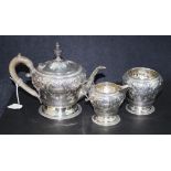 Good Edward VII sterling silver bachelor tea set