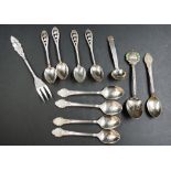 Quantity of various silver spoons