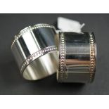 Pair Christofle Paris silver plate napkin rings