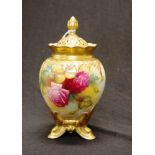 Royal Worcester rose decorated pot pourri by HUNT