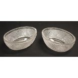 Pair Georgian style oval glass serving bowls