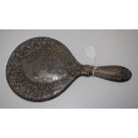 George V sterling silver backed lady's hand mirror