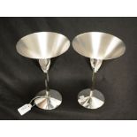 Pair of Christofle silver plate martini glasses