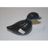 Finnish Art Glass Duck figure by Jaakko Niemi