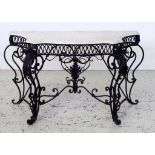 Forged iron console table