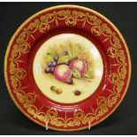 Aynsley signed hand painted display plate