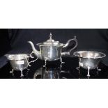 Three piece silver plate teaset