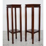 Pair of Chinese hardwood jardiniere stands