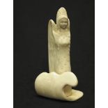 Vintage carved bone figure of an angel