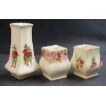 Three Royal Doulton mini vases