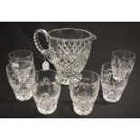 Seven piece cut crystal water set