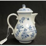 Meissen blue & white painted coffee pot