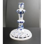 Meissen blue & white painted candlestick