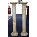 Two marble jardiniere stands