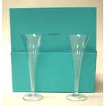 Pair of Tiffany & Co trumpet champagne flutes