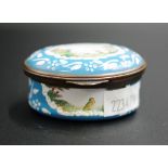 Staffordshire Enamels painted oval box