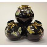 Victorian decorated ceramic ball vase