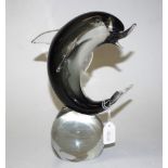 Murano glass leaping dolphin figure