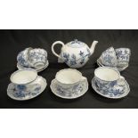 Meissen blue & white painted tea set