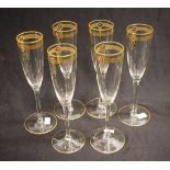 Set antique crystal champagne flutes