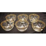 Set six antique crystal finger bowls