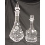 Two good cut crystal spirit decanters