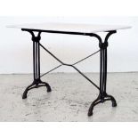 Marble top cast iron table