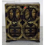 Eastern black lacquered storage cabinet