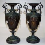 Pair of antique urn garnitures