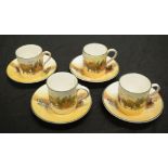 Four Royal Doulton coffee cans & saucers