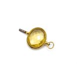 Antique citrine glass & gilt metal watch key