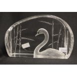 Large Kosta Boda swan paperweight