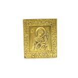 19th C. Russian orthodox brass travelling icon