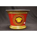 Rosenthal Versace red & gold cache pot