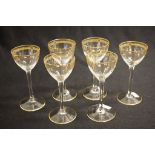 Set antique France crystal liqueur glasses