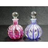 Two Julio Santos art glass perfume bottles