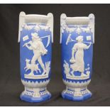 Pair of Continental Jasperware vases
