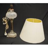 Vintage silver plate electric table lamp