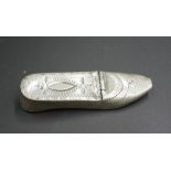 19th century Pewter shoe shaped snuff box