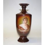 'Victoria' Austria painted portrait ceramic vase