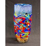 Large contemporary studio art glass vase