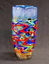 Large contemporary studio art glass vase