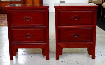 Pair of Chinese rosewood bedside chests