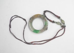 Chinese jade archers ring pendant