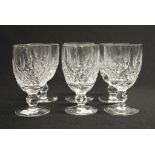 Set six Waterford Crystal wine glasses