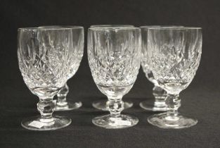 Set six Waterford Crystal wine glasses