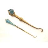 Victorian brass bird claw glove button hook